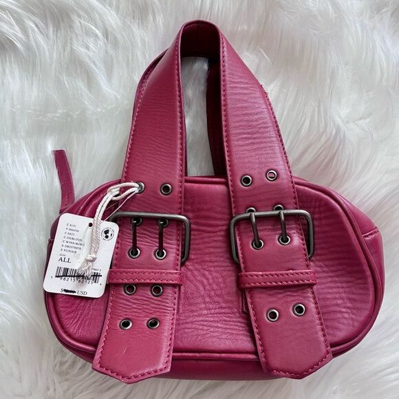NWT Free People Say Yes Leather Bag in Oxblood - Picture 2 of 7